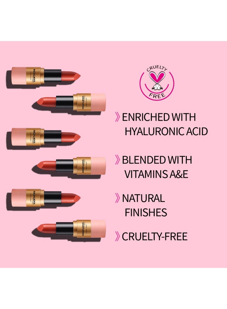 مونايا L008 روج كريمي، روج فخم لامع، تركيبة كريمية لشفايف ناعمة ومليانة، إحساس مرطب - Image 4