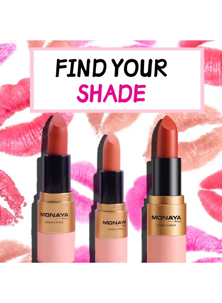 مونايا L008 روج كريمي، روج فخم لامع، تركيبة كريمية لشفايف ناعمة ومليانة، إحساس مرطب - Image 2