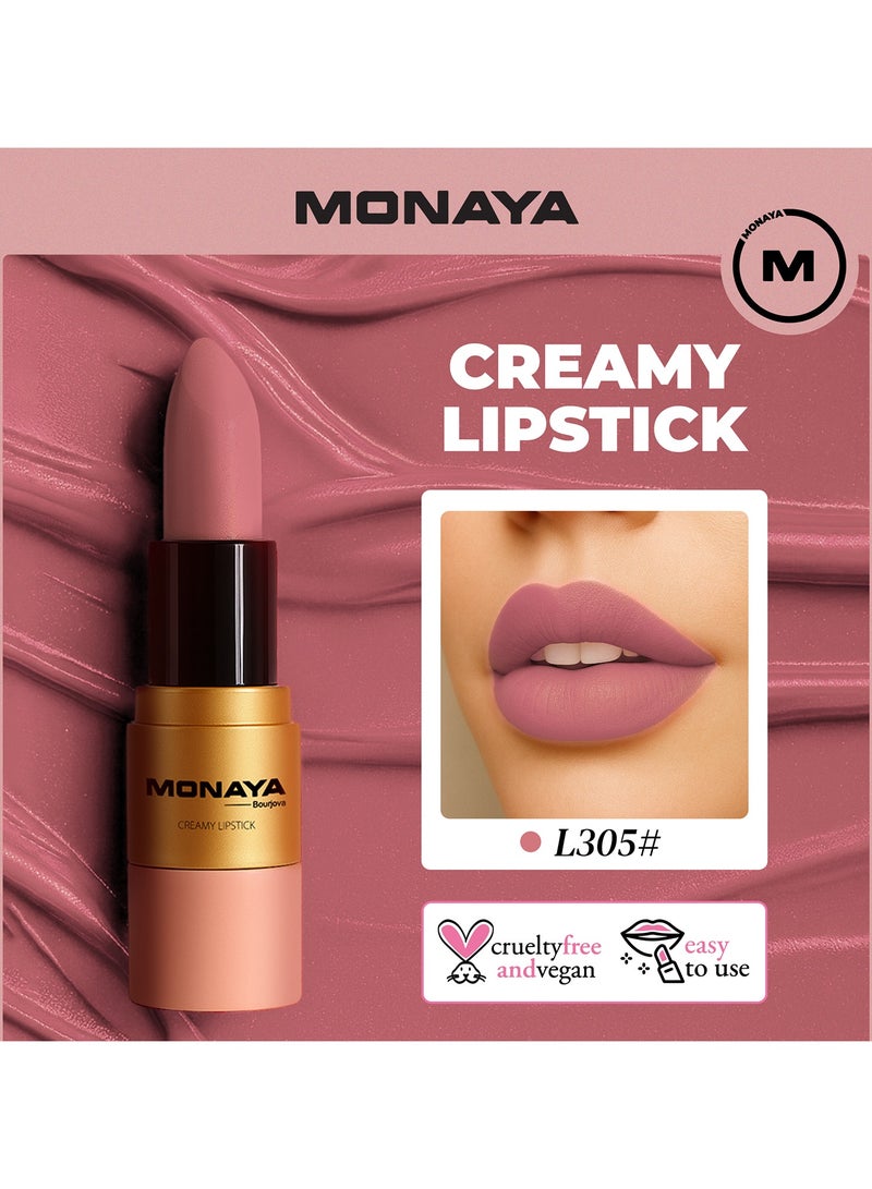 مونايا L008 روج كريمي، روج فخم لامع، تركيبة كريمية لشفايف ناعمة ومليانة، إحساس مرطب - Image 1