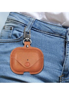 LIXES Leather Case Compatible with AirPods Pro 2nd Generation 2022, Protective Cover for Apple AirPods Pro 2 Wireless Charging Case, Soft Leather Cover with Keychain Hook Brown  - Image 4