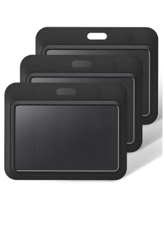 Y&D Sliding ID Badge Holder, Black Horizontal Plastic Card Case, with Clear Window Protector Pouch, for Office, School ID, Proximity Key Cards, Driver’s Licenses and Passes (6 Pcs)  - Image 1