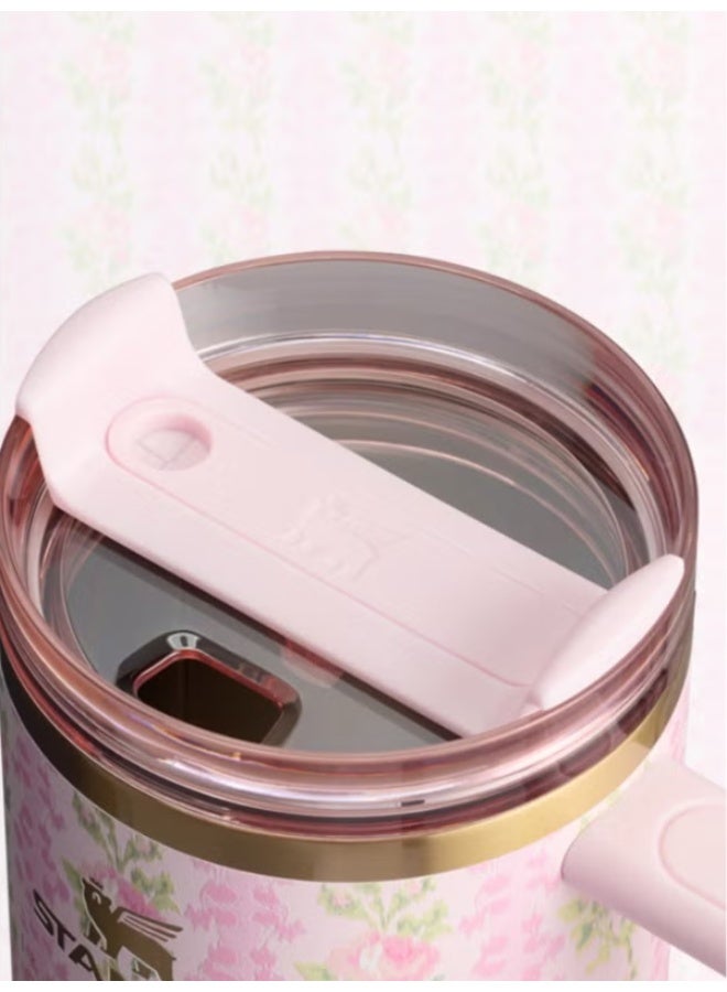 Twisoo Stanley Fancy H2.0 FlowState 40oz Floral Tumbler – Stainless Steel Vacuum Insulated Quencher with Lid, Straw & Stopper – Reusable Travel Cup for Water, Coffee & Iced Tea - Image 4