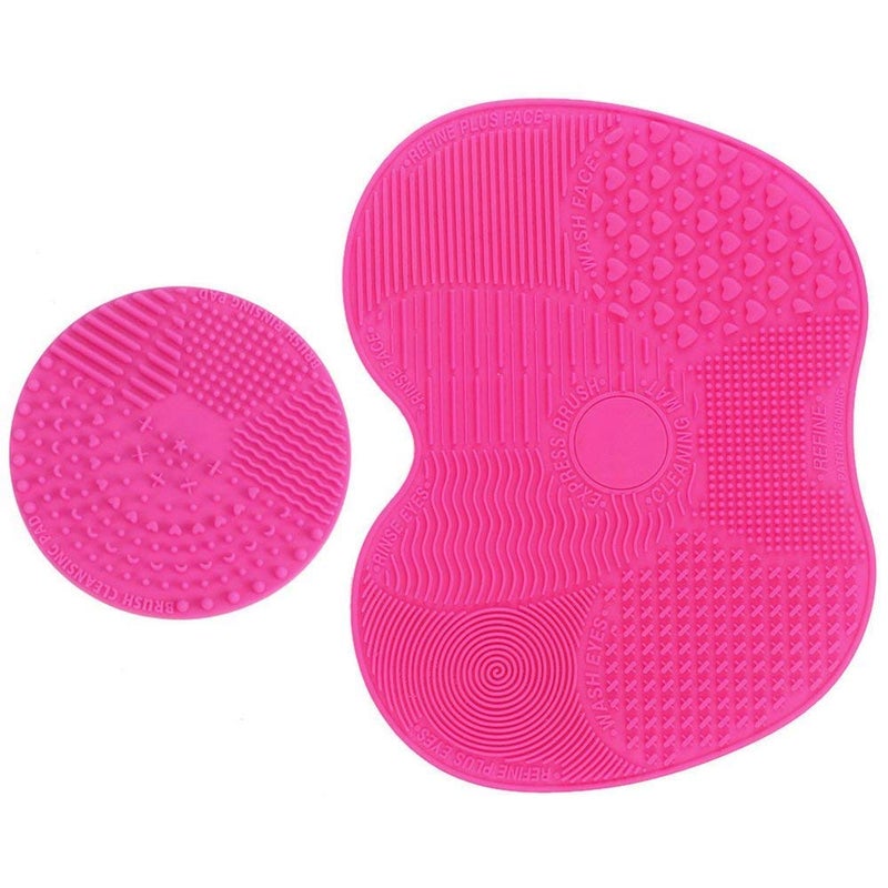 SILENCIO SILENCIO Silicone Makeup Brush Cleaning Mat Pad Makeup Brush Cleaner Glove Cosmetic Brush Cleaning Mat Portable Washing Tool Rose - Image 1