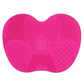 SILENCIO SILENCIO Silicone Makeup Brush Cleaning Mat Pad Makeup Brush Cleaner Glove Cosmetic Brush Cleaning Mat Portable Washing Tool Rose - Image 2