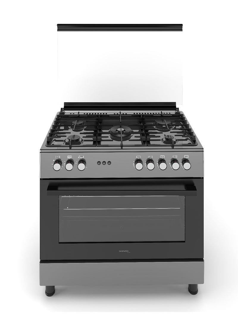 DAEWOO 90X60Cm Freestanding Gas Cooker, 5 Gas Sabaf Burners, Double Turbo Fans, Cooling Fan, BBQ Rotisserie, Closed Door Grilling, Gas Oven & Gas grill, 3 Side Catalytic Oven Cavity - Made In Türkiye - 1 Year Warranty - Image 1