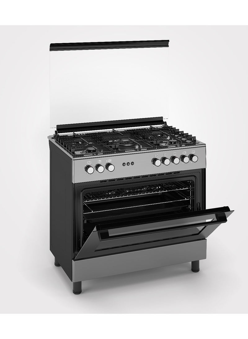 DAEWOO 90X60Cm Freestanding Gas Cooker, 5 Gas Sabaf Burners, Double Turbo Fans, Cooling Fan, BBQ Rotisserie, Closed Door Grilling, Gas Oven & Gas grill, 3 Side Catalytic Oven Cavity - Made In Türkiye - 1 Year Warranty - Image 2