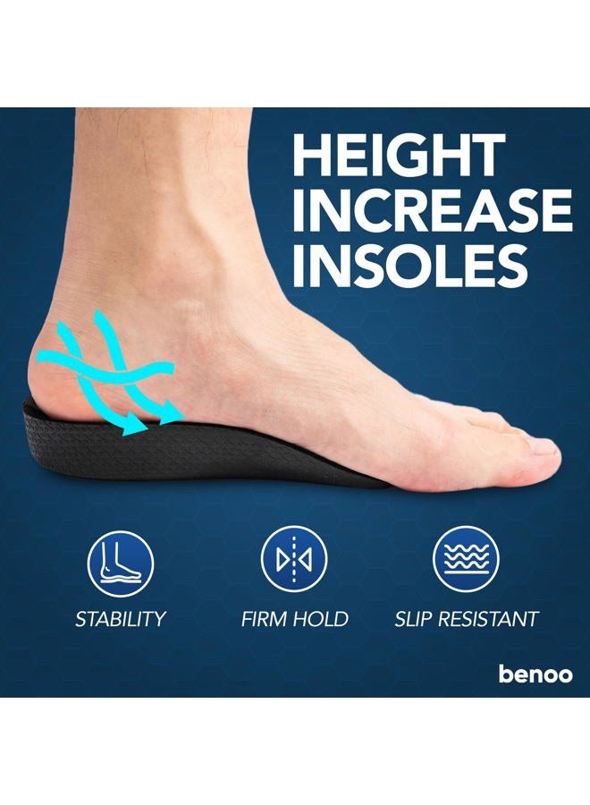 benoo Medium Length Increase Insoles - Increase Height for Comfortable Shoes for Men, Instant Height Increase (7-9) - Image 2