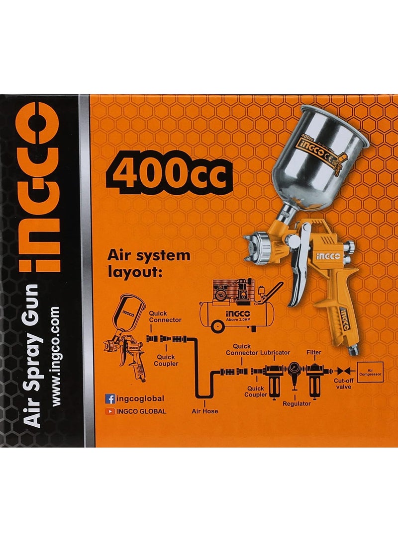 INGCO ASG4041 airbrush spray gun with top tank (1.5mm, 400 cc)  - Image 4