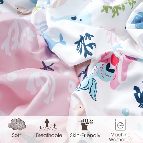 PHF 3 Pack Soft Mermaid Crib Sheets Fitted, Silky Comfy Breathable Baby Sheets for Boys Girls Neutral, 28x52 Inches Fits Standard Crib and Toddler Mattresses, Mermaid - Image 4