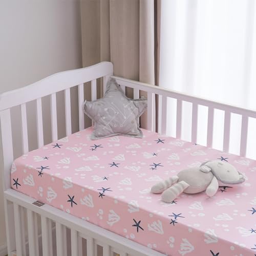PHF 3 Pack Soft Mermaid Crib Sheets Fitted, Silky Comfy Breathable Baby Sheets for Boys Girls Neutral, 28x52 Inches Fits Standard Crib and Toddler Mattresses, Mermaid - Image 3