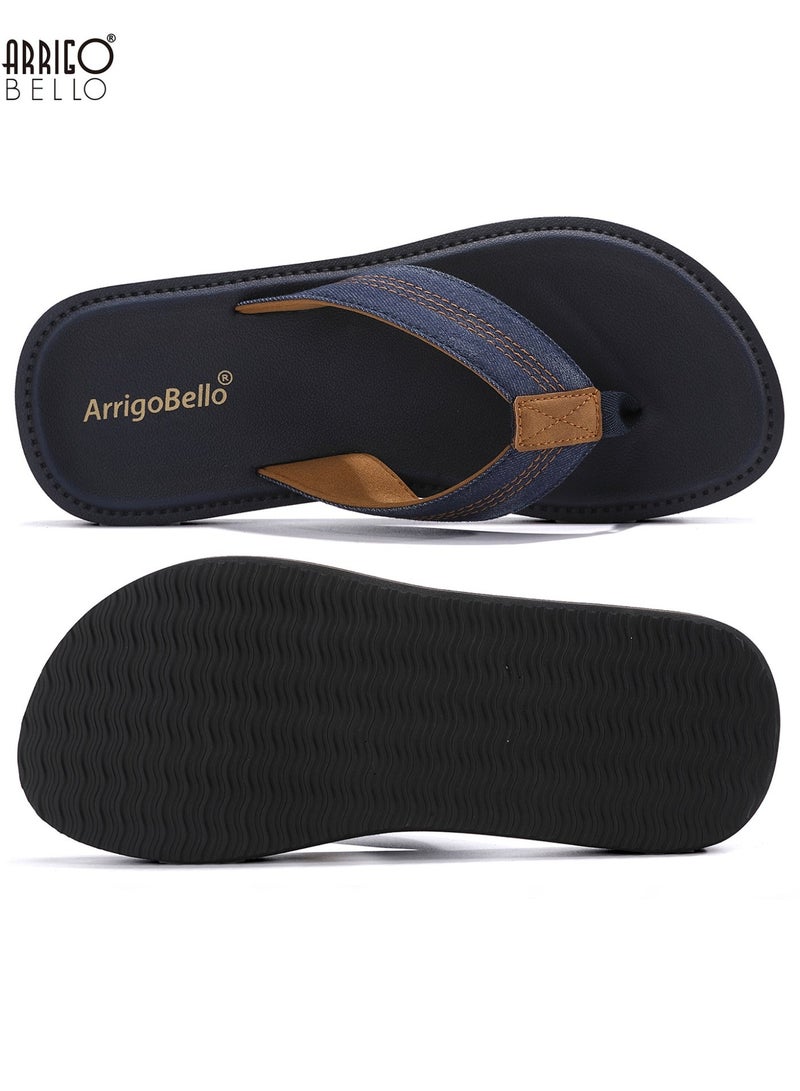ARRIGO BELLO Mens Casual Comfort Flip Flops Non Slip Thong Sandals Lightweight Slides Slippers for Daily Wear - Image 3