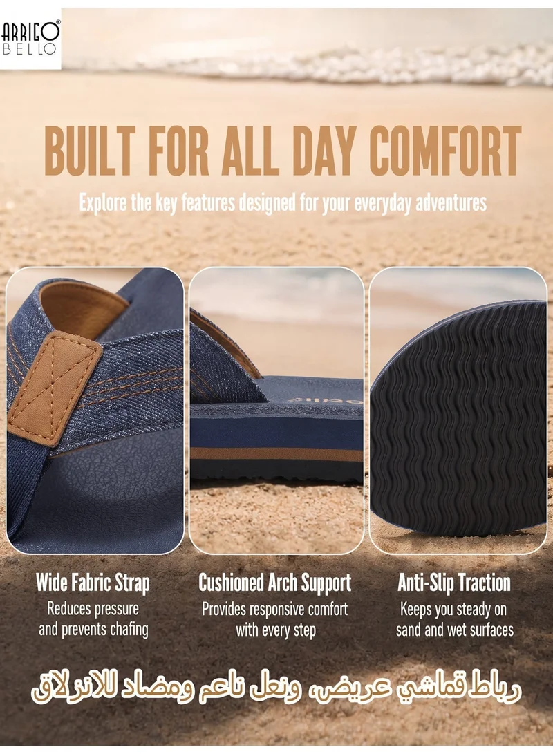 ARRIGO BELLO AT1905-2 Mens Casual Comfort Flip Flops Non Slip Thong Sandals Lightweight Slides Slippers for Daily Wear for Men | Best Price UAE