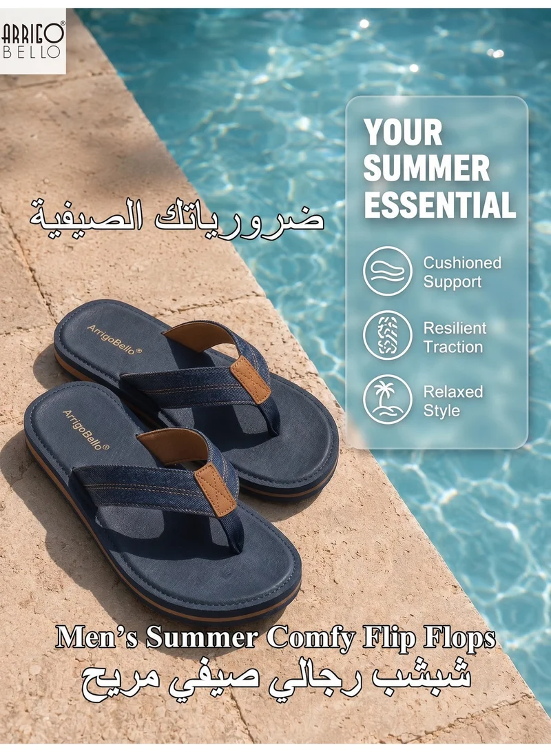 ARRIGO BELLO AT1905-2 Mens Casual Comfort Flip Flops Non Slip Thong Sandals Lightweight Slides Slippers for Daily Wear for Men | Best Price UAE