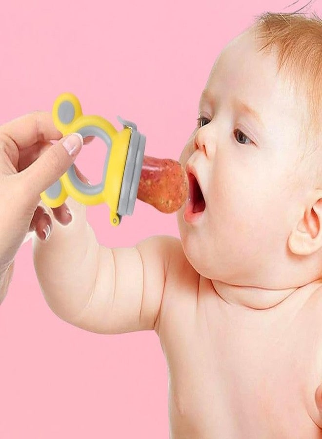 Progeny Pacifier Fruit Feeder Soft Silicone Fruit & Veggie Feeder for Babies | Mickey Chewing Teether | Hygienic, BPA-Free Pacifier for Infants 3+ Months (Lemoney Grey) - Image 5