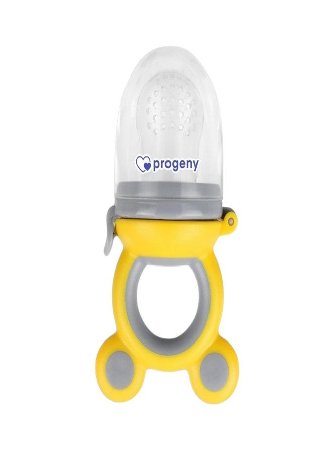 Progeny Pacifier Fruit Feeder Soft Silicone Fruit & Veggie Feeder for Babies | Mickey Chewing Teether | Hygienic, BPA-Free Pacifier for Infants 3+ Months (Lemoney Grey) - Image 1