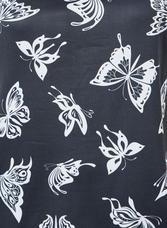 ستايلي طقم بيجامة طويل و روب فراشة بثلاث قطع - Image 5