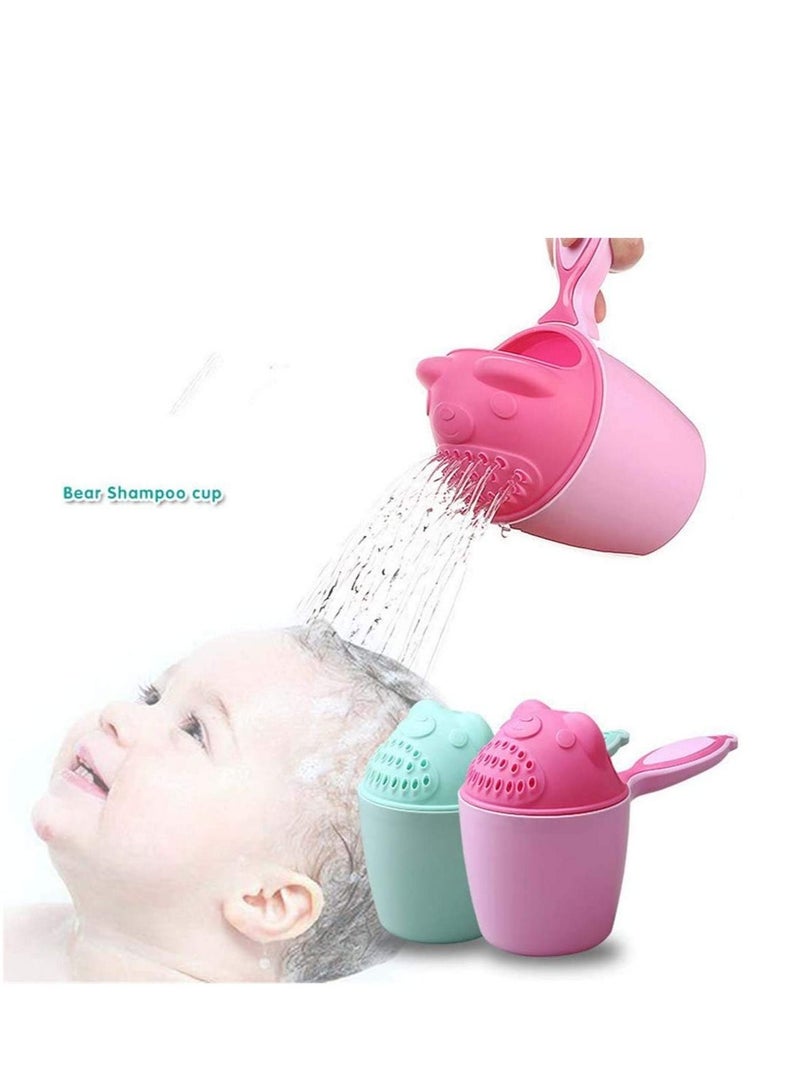 MIXDE كوب شطف الحمام للأطفال، شامبو شطف، ملعقة رش، ملحقات الحمام لأكواب غسيل حوض الأطفال، شطف الشامبو بمقبض (قطعتان) - Image 1