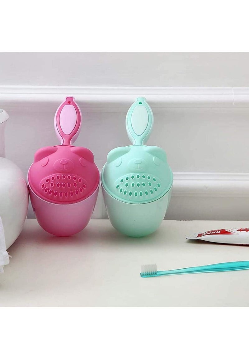 MIXDE كوب شطف الحمام للأطفال، شامبو شطف، ملعقة رش، ملحقات الحمام لأكواب غسيل حوض الأطفال، شطف الشامبو بمقبض (قطعتان) - Image 3