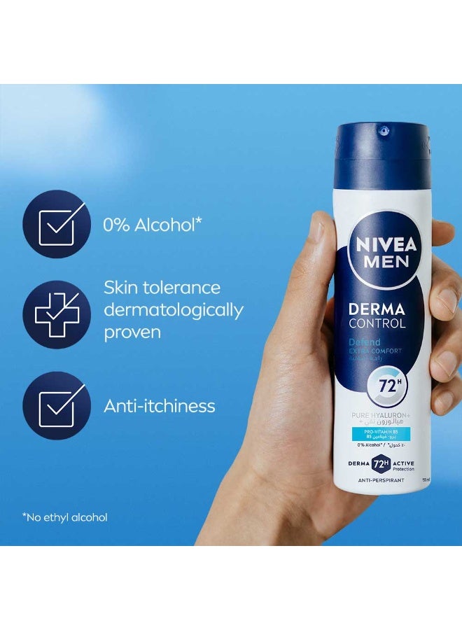Nivea Men Derma Control Defend Extra Comfort Anti-Perspirant Spray With Pure Hyaluron 150ml - Image 5