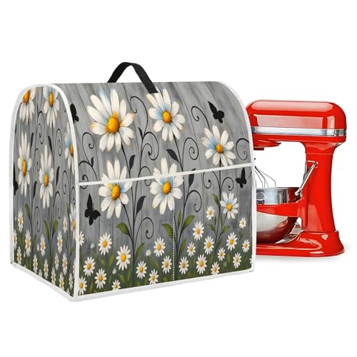 BVBOX Dust Cover Compatible with Stand MixerProtective Stand Mixer Cover with Pockets for Extra Accessories Daisy For 455 qt Mixer - Image 3