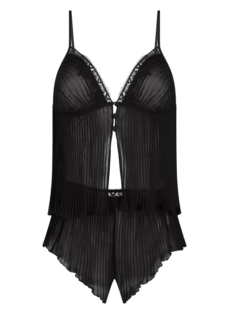hunkemoller Lace detailed plisse cami & short set