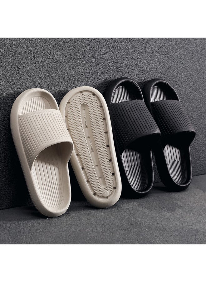 Guoluofei Home Slippers For Men, Summer Non-slip Thick-soled Couple Bathroom Shower Sandals For Women, Black, Size 42-43 - Image 3