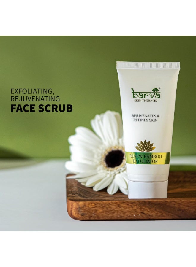 Barva Renew Bamboo Exfoliating Face Scrub, Rejuvenating Formula Helps Remove Blackheads, Whiteheads & Unclogs Pores For All Skin Types, 50ml - Image 2