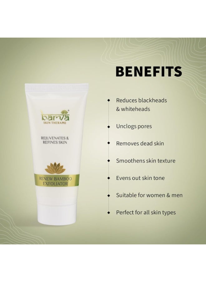 Barva Renew Bamboo Exfoliating Face Scrub, Rejuvenating Formula Helps Remove Blackheads, Whiteheads & Unclogs Pores For All Skin Types, 50ml - Image 4