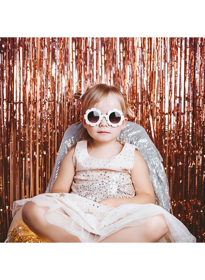 K.E.J. 10 Pack Foil Curtain Backdrop Rose Gold Metallic Tinsel Foil Fringe Curtains Photo Booth Props for Birthday Wedding Engagement Baby Shower Bachelorette Christmas Holiday Celebration Party Decorations - Image 3