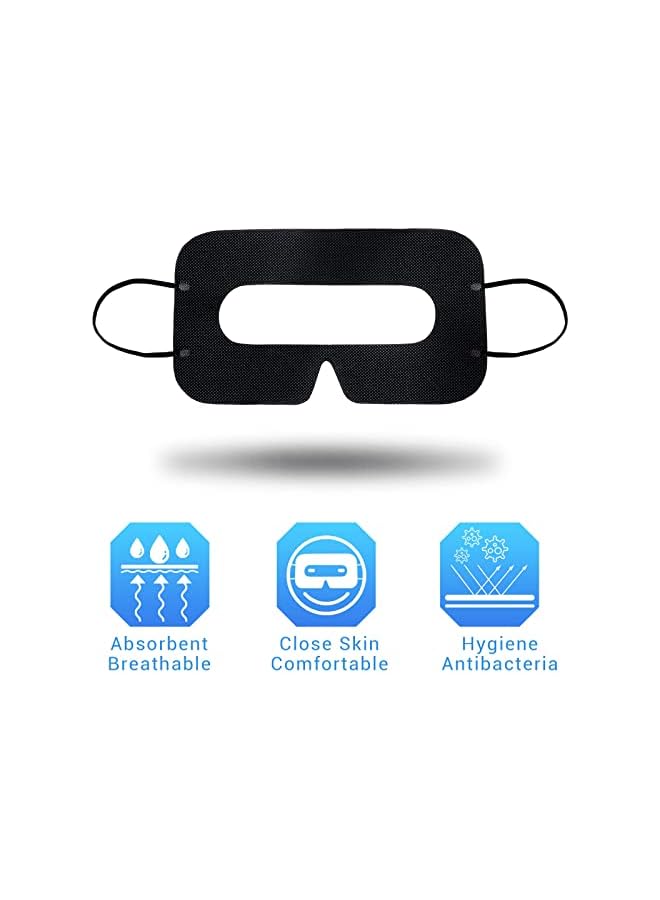 Green Tiger Disposable VR Face Mask Breathable Cover Eye Mask for VR Nonwoven Fabric Sanitary VR Mask Rift, 100 Pcs VR Eye Cover Pad (Black) - Image 5