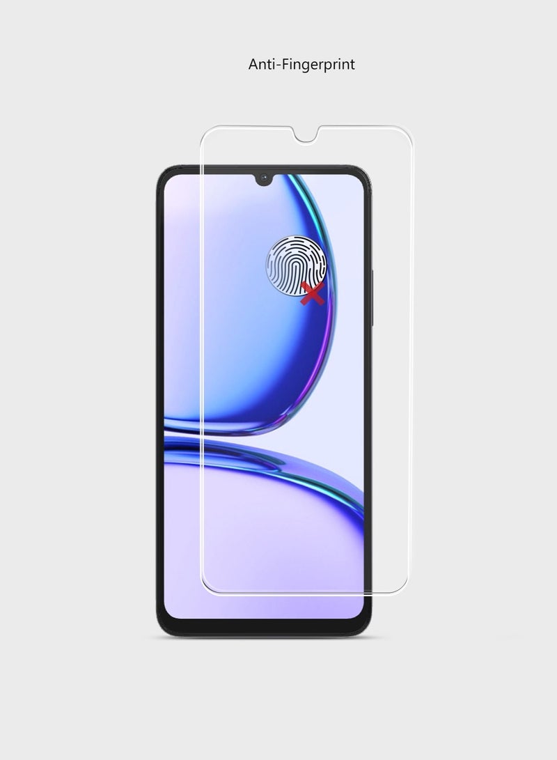 Techie حماية شاشة زجاجية مقسّاة HD من Techie لهاتف Realme C53 مضادة للانعكاس ومضادة للفقاعات بصلابة 9H وحواف مدورة وسهلة التركيب - Image 2