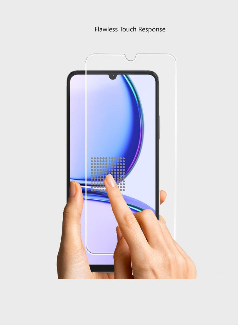 Techie حماية شاشة زجاجية مقسّاة HD من Techie لهاتف Realme C53 مضادة للانعكاس ومضادة للفقاعات بصلابة 9H وحواف مدورة وسهلة التركيب - Image 5