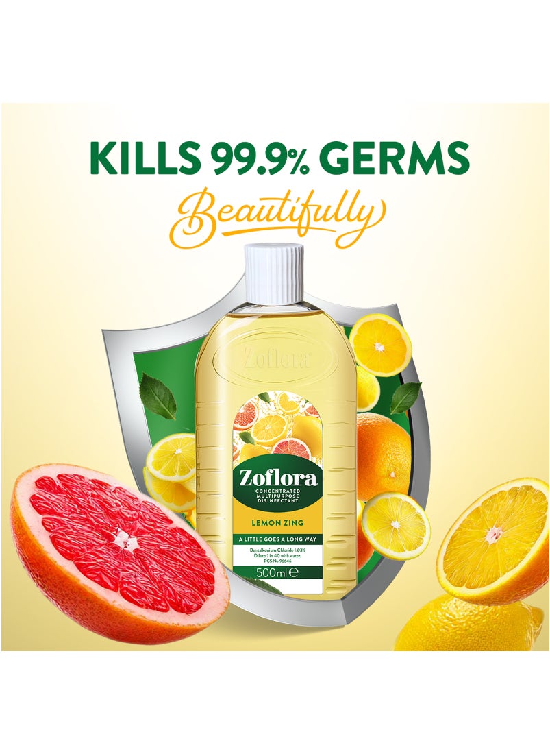 Zoflora Concentrated Disinfectant Lemon Zing 500ml  - Image 2