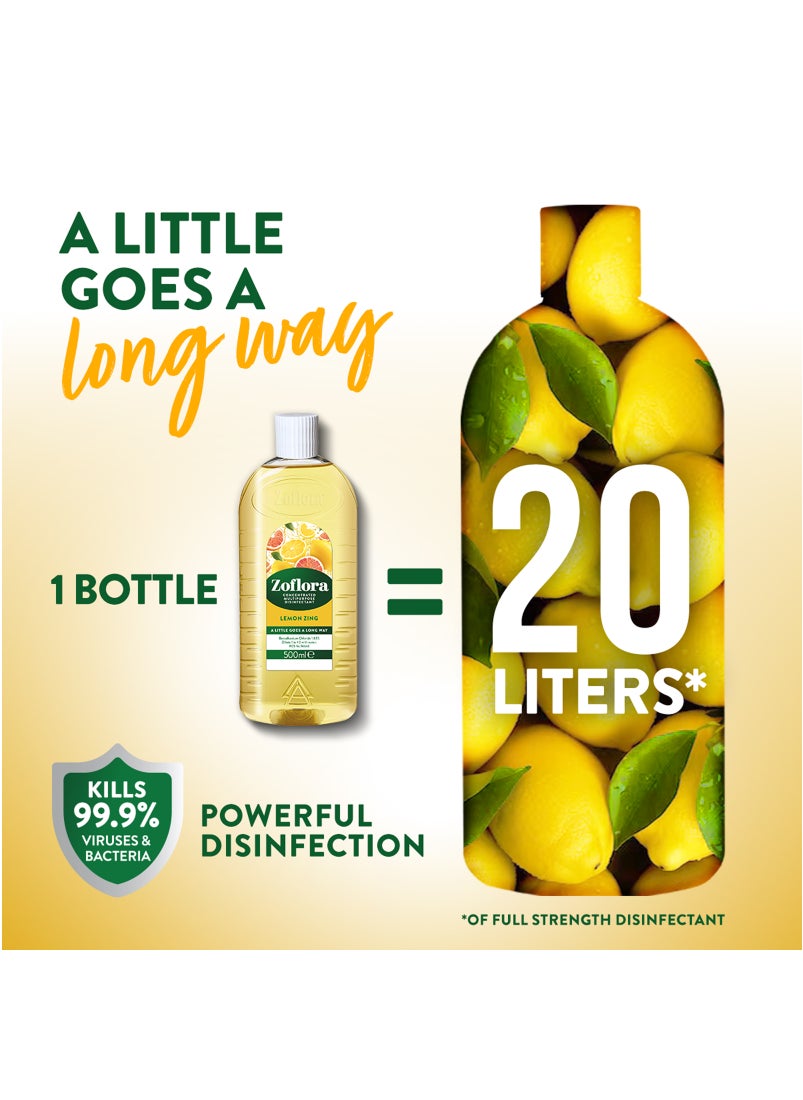 Zoflora Concentrated Disinfectant Lemon Zing 500ml  - Image 3
