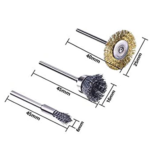 DIY Crafts Pack of 15 Pcs, Mettalic Silver, Steel Wire Wheel Brushes DIY Tools For Dremel Accessorie Rotary Burr (Pack of 15 Pcs, Mettalic Silver) - Image 2