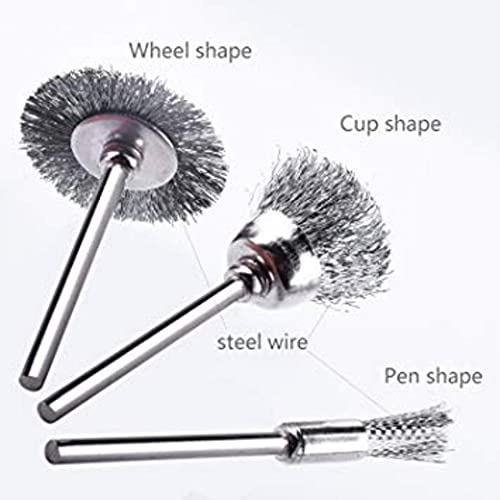 DIY Crafts Pack of 15 Pcs, Mettalic Silver, Steel Wire Wheel Brushes DIY Tools For Dremel Accessorie Rotary Burr (Pack of 15 Pcs, Mettalic Silver) - Image 3
