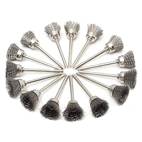 DIY Crafts Pack of 15 Pcs, Mettalic Silver, Steel Wire Wheel Brushes DIY Tools For Dremel Accessorie Rotary Burr (Pack of 15 Pcs, Mettalic Silver) - Image 4