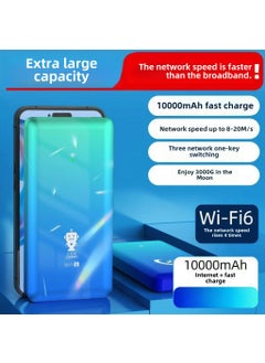 Portable Wi-Fi Hotspot Universal Wireless Router Lightning Internet]♥eight nuclear♥10000mAh sky blue