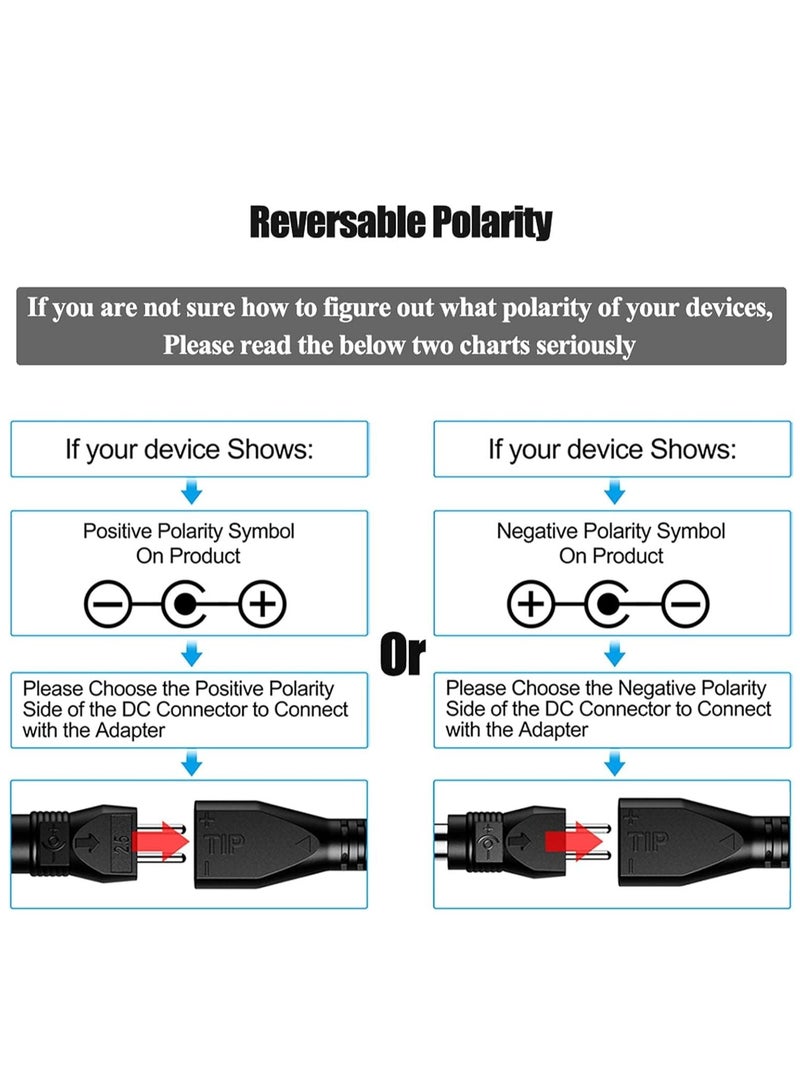 Excefore 30W Reverse Polarity Universal AC Adapter Multi Voltage DC Power Supply, with 9pcs Adaptor Tips, Compatible with 3V to 12V Household Electronics, 2Amp Output - Image 4