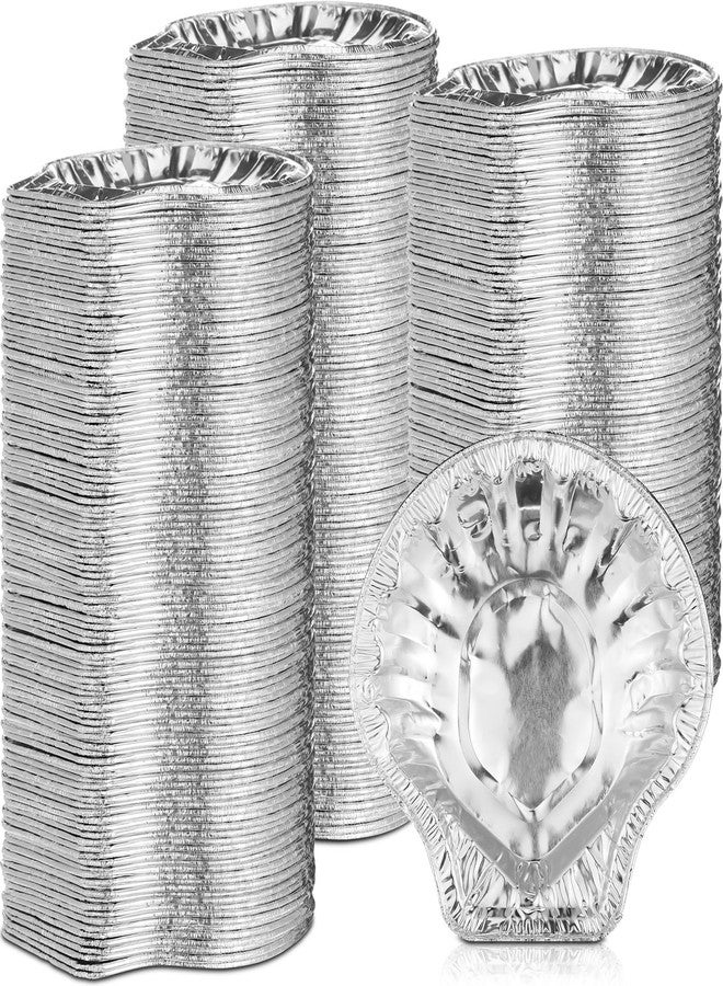 Maxdot Pack of 200 Aluminum Foil Clam Shells 3.7 x 3.5 Disposable Food Shell Pans Grillable Shells Oyster Baking Dish Pie Tins Plate for Serving All Types of Clam Pies Oysters Scallop Crab Cakes Dip - Image 1