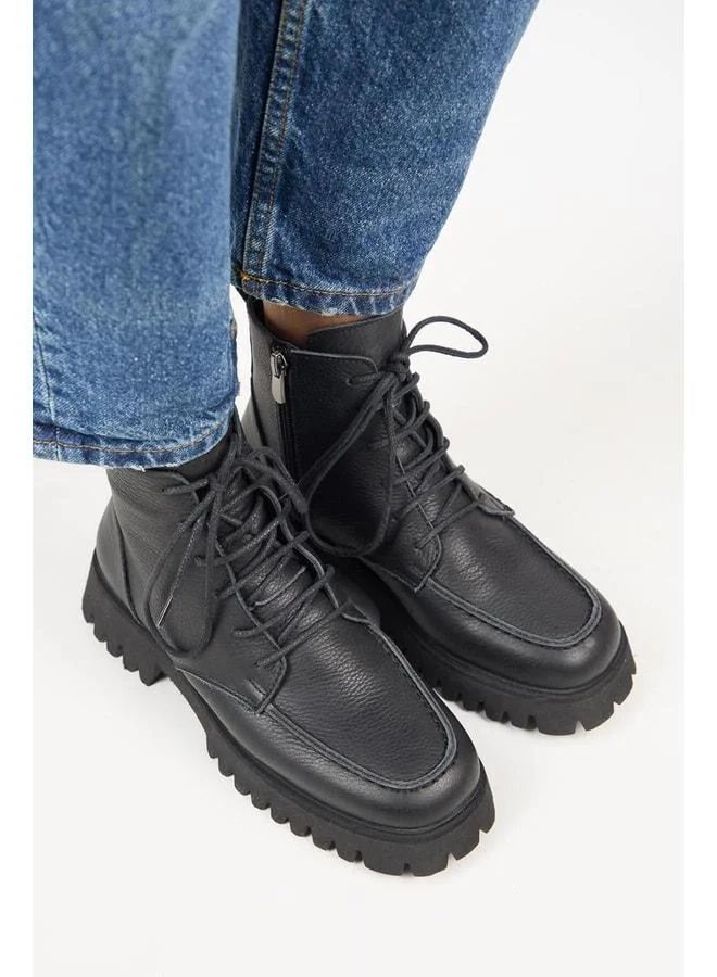 Manijero  (Valentina) Women's Real Leather Lace‑up Black Boots. for Women | Best Price UAE