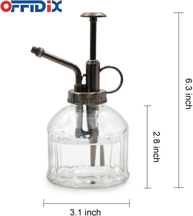 OFFIDIX Transparent Glass Watering Spray Bottle,Plant Mister with Plastic Bronze Plastic Top Pump, Glass Small Watering Can for Indoor Potted Plant, Outdoor Indoor Garden, Plants, Cleaning Solutions - Image 2