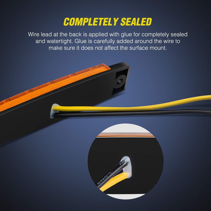 Nilight TL-14 10PCS 3.8” 6 Amber Indicator Rear Side Truck Trailer RV Cab Boat Bus Lorry LED Marker Clearance Light - Image 5