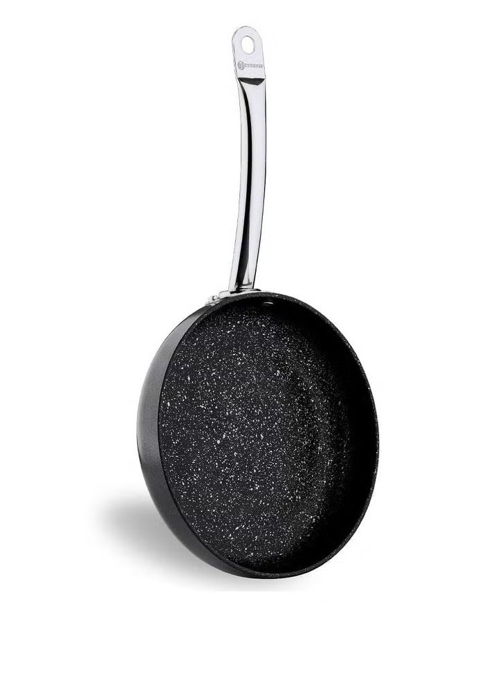 Korkmaz مقلاة برو لاين نيرو غير لاصقة 20x4 سم – أدوات طهي ثقيلة، مقاومة للخدش، صديقة للبيئة مع طلاء بتأثير بركاني | مصنوعة في تركيا - Image 2