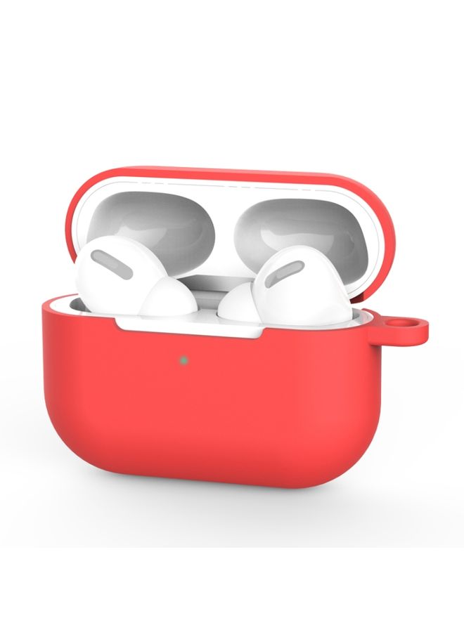 Raxoom Case Cover For AirPods Pro Silicone Wireless Earphone Protective Case Cover with Lanyard Hole Red 