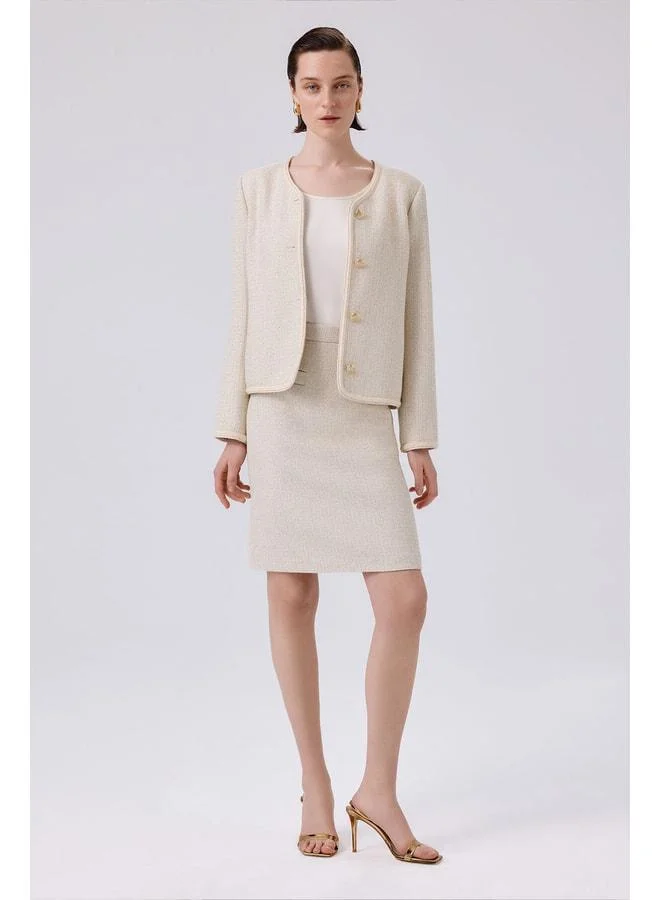 Mısırlı 1951 Bone Slit Detailed Pencil Skirt.