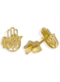 Gold Hamsa Hand Stud Earrings 18KT - FKJERN18KU3074