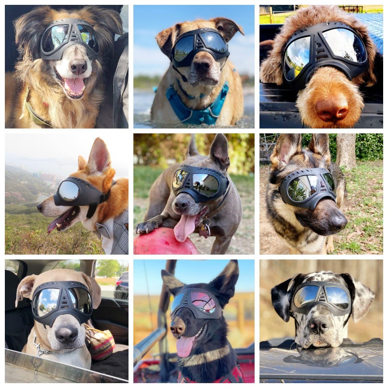 Namsan Dog Goggles for Large Dogs, Wide Snout & Soft Frame, Tactical Driving Sunglasses for Dogs Medium to Large Breed, Anti-UV Dog Eye Protection, Windproof Dustproof, Adjustable, Black - Image 2