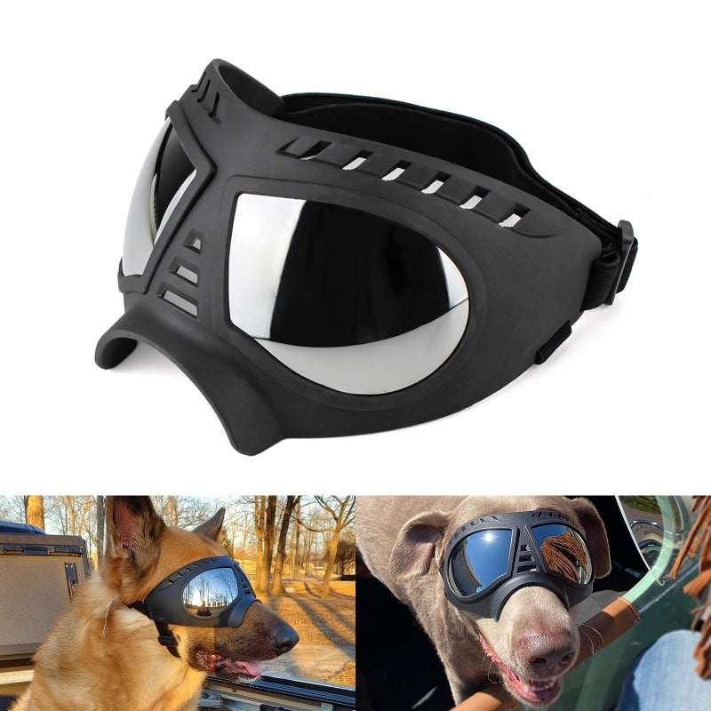 Namsan Dog Goggles for Large Dogs, Wide Snout & Soft Frame, Tactical Driving Sunglasses for Dogs Medium to Large Breed, Anti-UV Dog Eye Protection, Windproof Dustproof, Adjustable, Black - Image 1