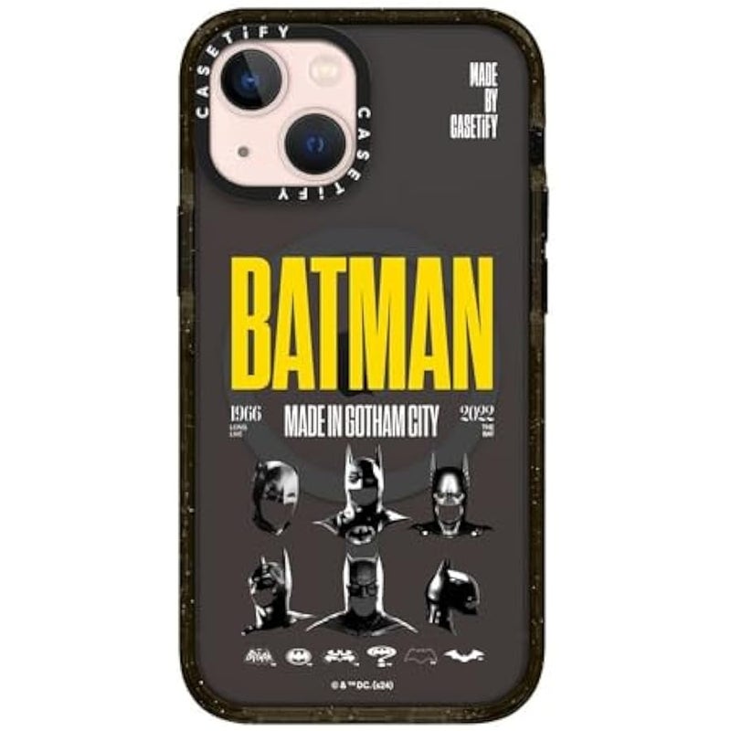 Casetify Impact iPhone 13 Mini Case 【Batman Co-Lab / 4X Military Grade Drop Tested / 8.2ft Drop Protection/Compatible with Magsafe】 - Made in Gotham City - Clear Black - Image 1